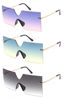 Picture of Oversize Rimless Thin Metal Frame Shield  Sunglasses 69mm