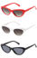 Picture of Women's Small Thick Cat Eye Tinted Flat Lens  Sunglasses