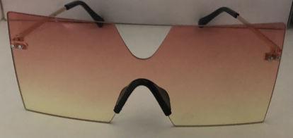 Picture of Oversize Rimless Thin Metal Frame Shield  Sunglasses 69mm