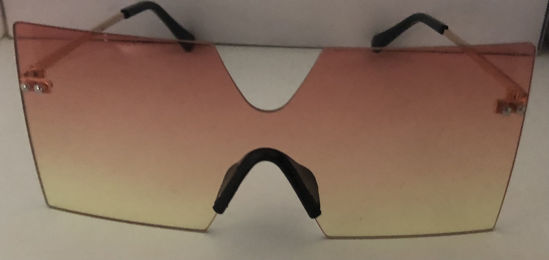 Picture of Oversize Rimless Thin Metal Frame Shield  Sunglasses 69mm